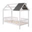 Lit simple en bois avec clôture, blanc