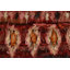 Tapis rouge / blanc en laine nouée à la main de conception unique 6 pi 10 po x 9 pi 7 po New Age
