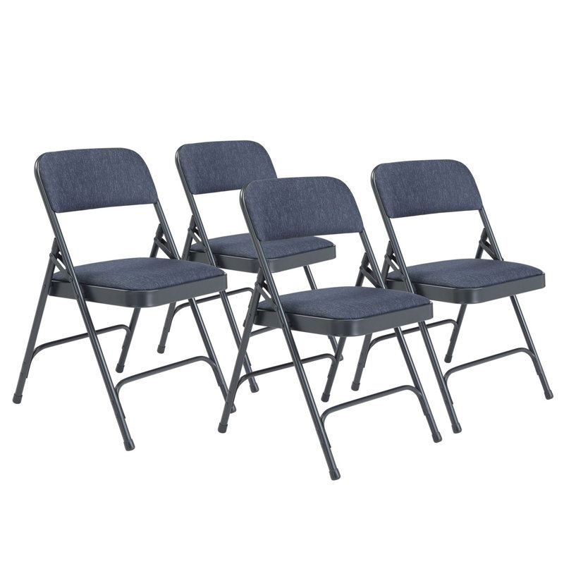 Upholstered Patio Folding Chair Folding Chair Set, Blue