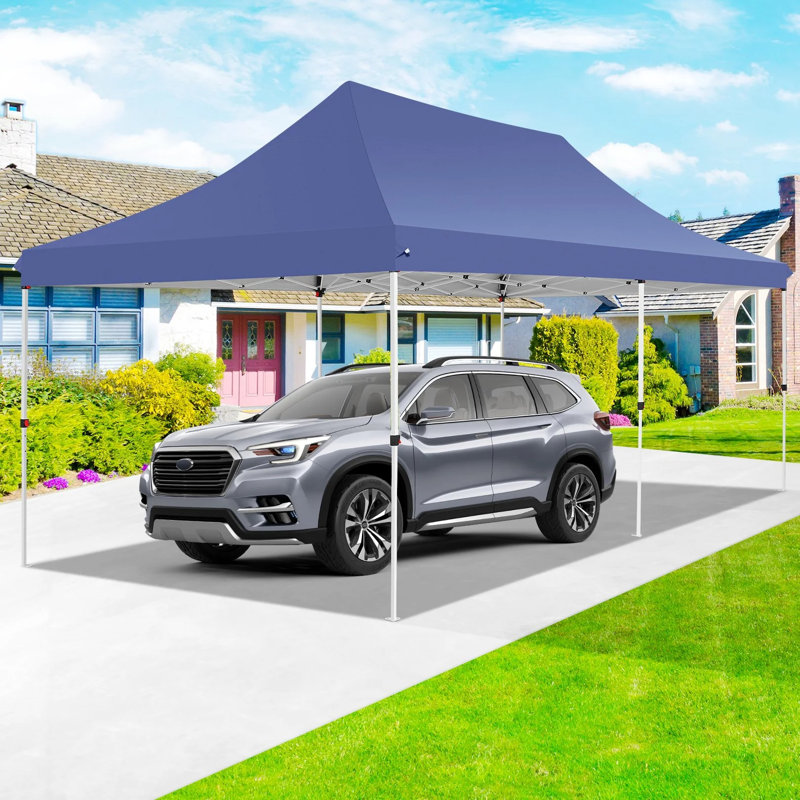 118" W x 118" D Pop Up Canopy Tent with 6 Sidewalls - Adjustable Height, Waterproof & UV-Resistant, Includes Carry Bag, Sandbags, Stakes, and Ropes for Parties & Commercial Use"