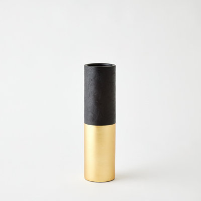 Vase Collins - noir mat / doré métallique - Lg