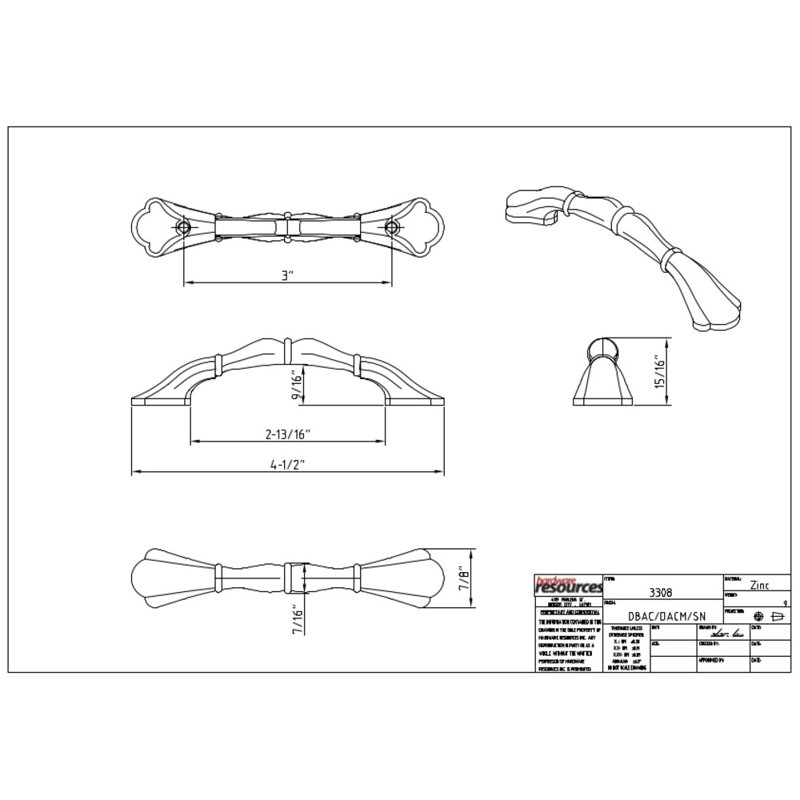Gatsby 3" Center to Center Arch Pull, Brushed Pewter