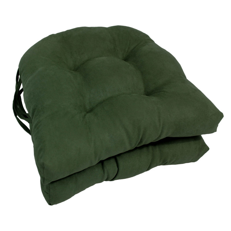 Coussin de chaise de salle à manger en microsuède pour l'intérieur, Vert forêt