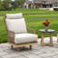 Chaise crème Swviel avec tissu d'oléfine-1063239478