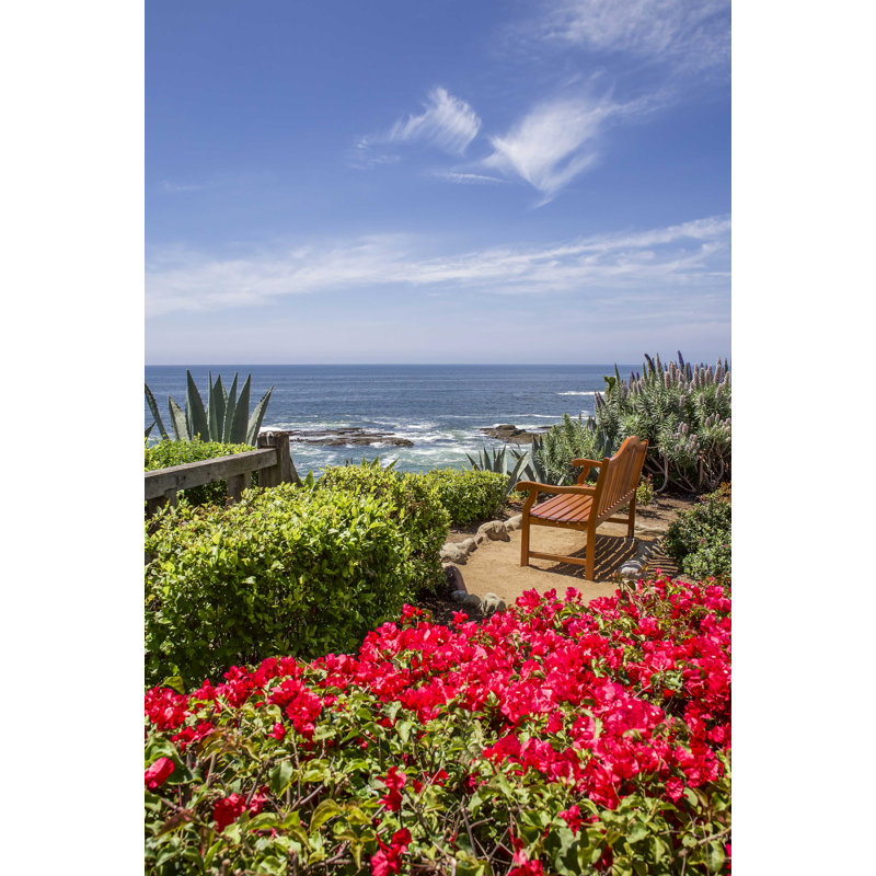 Banc, Laguna Beach - reproduction d'art sur toile tendue, H 48 po x l 32 po x P 1,25 po