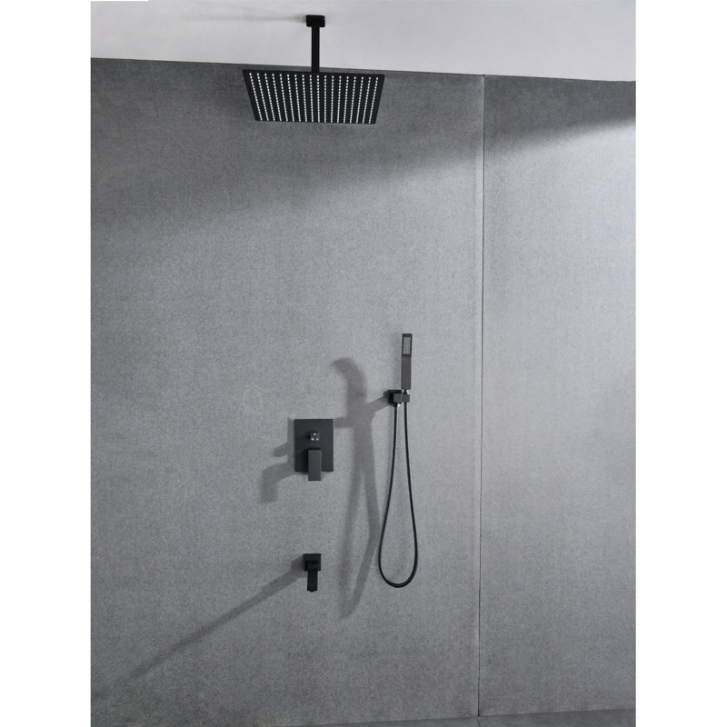 Ceiling Mounted Shower System Combo Set With Handheld And 16"Shower Head