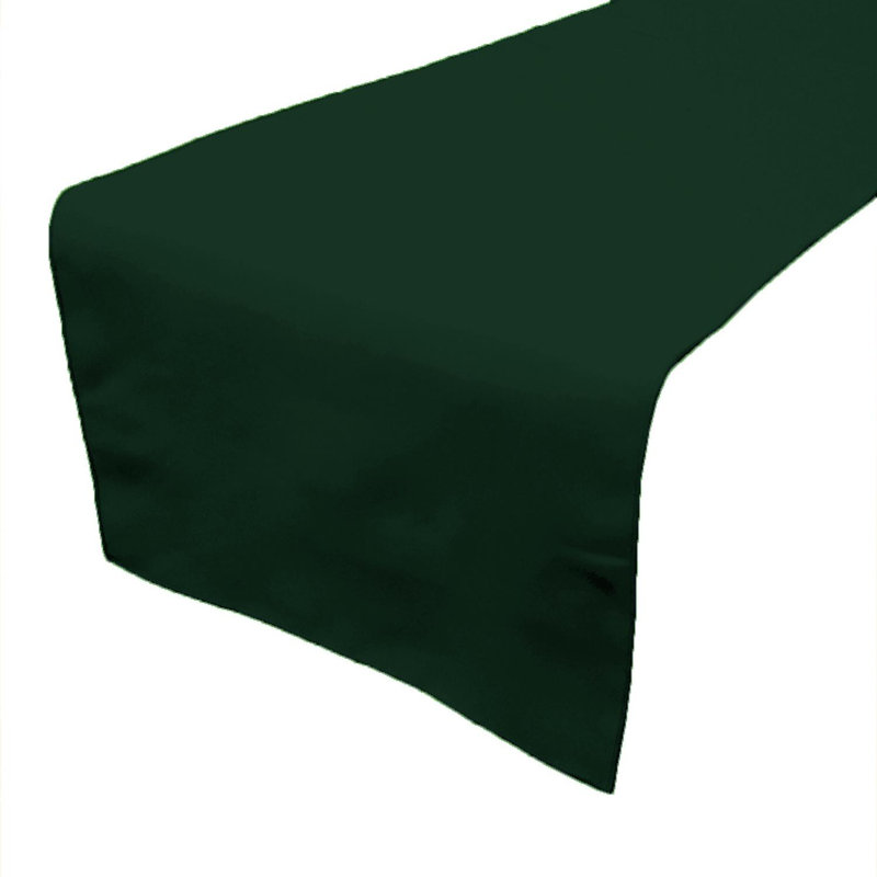 Ollig Rectangle Polyester Table Runnner, Hunter Green, 144" x 24" 