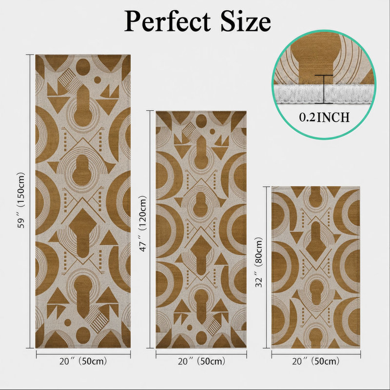 Tapis de cuisine géométriques lavables antidérapants