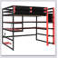 Wood Loft Bed With Desk,Side Storage Rack,Multi-Storage Shelves And RGB Light-2122433733-2122433735