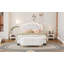 Ensemble de chambre double 2 pièces avec lit plateforme tapissier en forme de fleur à DEL, idéal pour créer un environnement de chambre à coucher confortable et romantique.-443695912