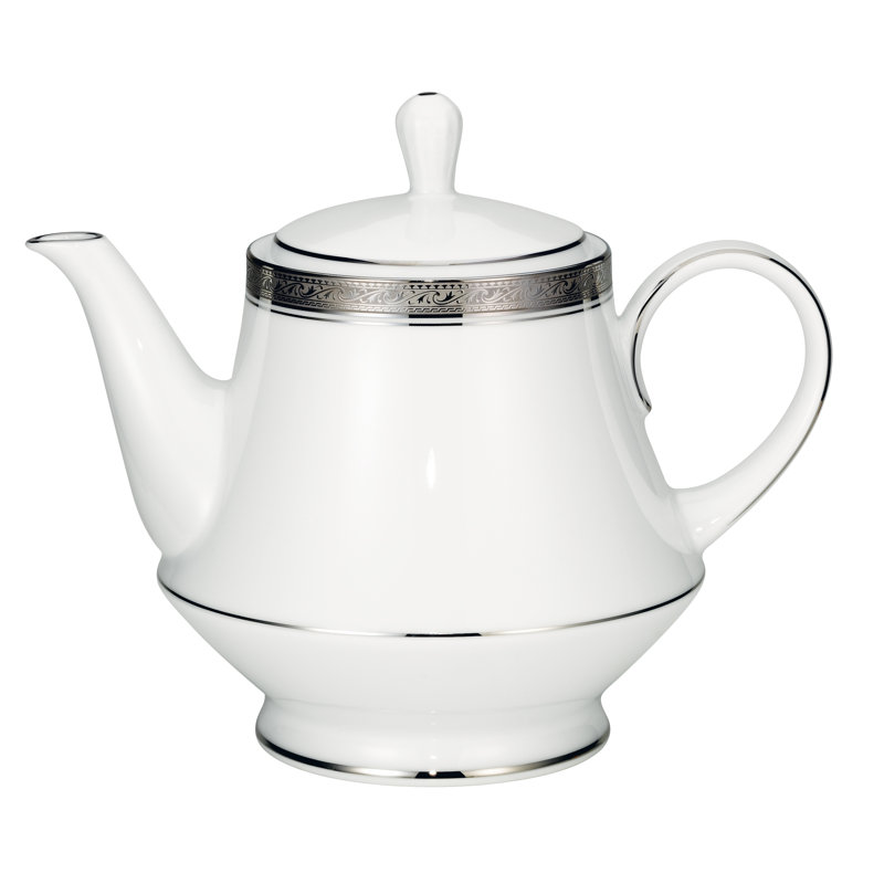 Noritake Crestwood Tea Pot, 38 Oz., Platinum
