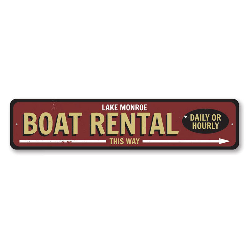Enseigne de bateau en aluminium, H 4 po x l 18 po x P 0,04 po