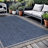 Blue/Gray Geometric Indoor/Outdoor Rug-2022484026