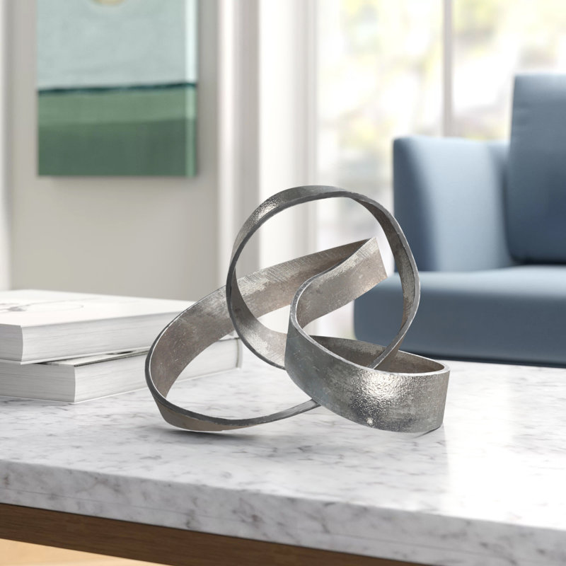 Decorative Object Metal Aluminum Modern Sculptural Accent Piece For Contemporary Shelving Or Tabletop Display Sleek Artistic Home Or Office Decor Statement Modernist Design - Silver