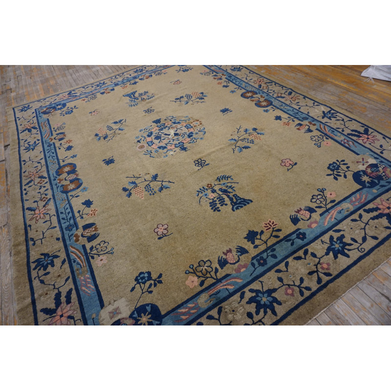 Antique Chinese Floral Medallion Design Room Size Peking Rug