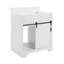 Meuble-lavabo simple 30 po avec lavabo, meuble-lavabo de ferme avec comptoir en céramique et porte de grange coulissante, 2 tiroirs, blanc