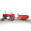 Grand tracteur en métal avec charrette Chesney