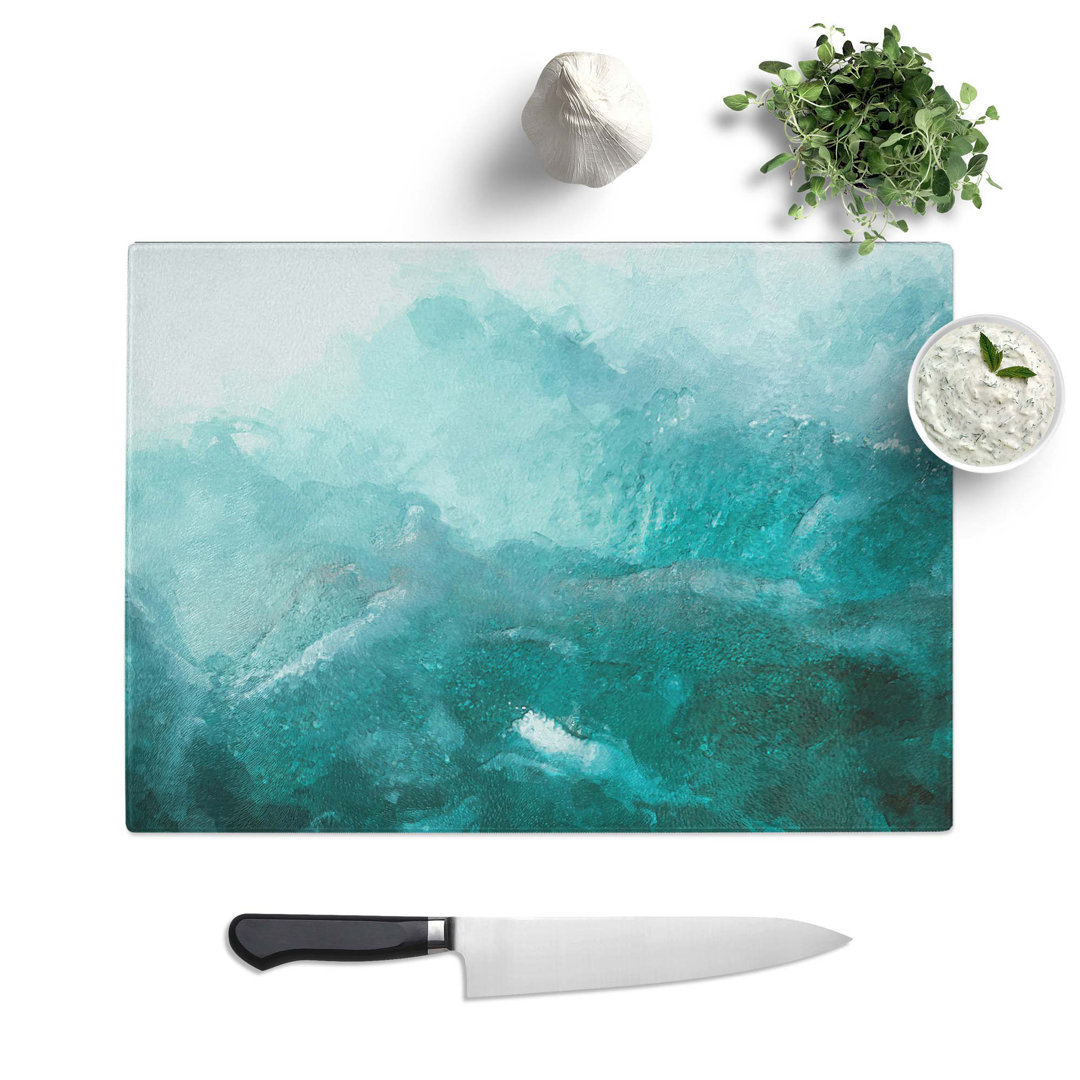 Tempered Glass Waves in Italy in Abstract Chopping Board