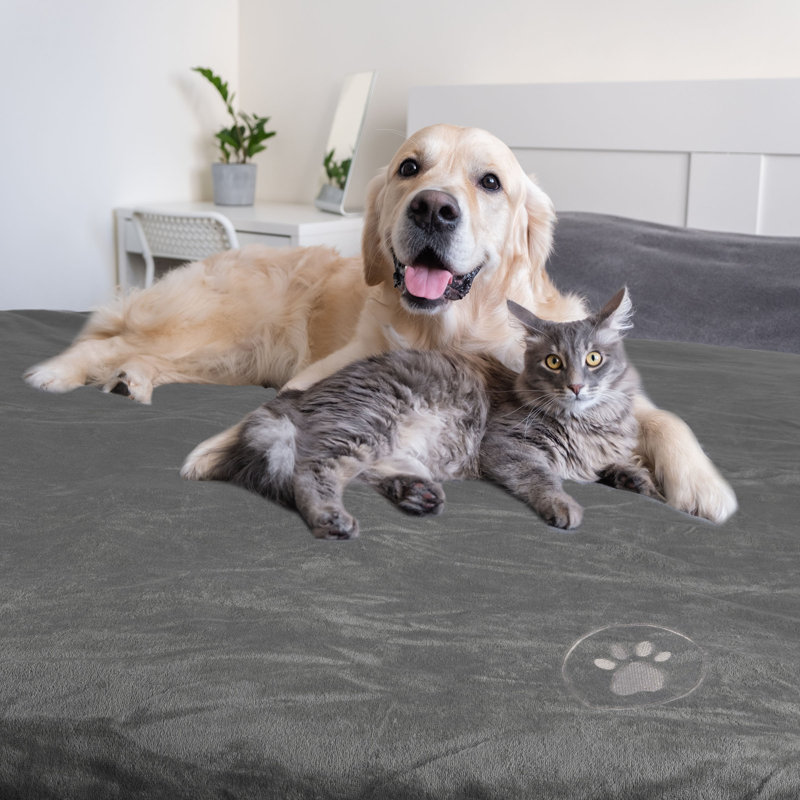 Couverture réversible imperméable PETMAKER pour chien, 152 x 178 cm, idéale pour canapé, lit et voiture – Plaid doux en polaire sherpa pour animaux de compagnie, protection pour meubles – Couverture lavable pour chiens et chats, décoration intérieure