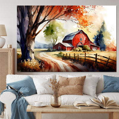 «Curch In Country Town VI», art mural paysage encadré