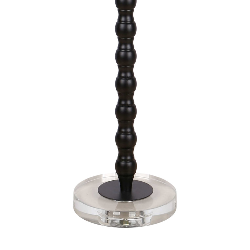 Lampe de table Obsidian Elegance - noir et cristal transparent - ensemble de 2