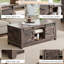 Table basse Hutchison Farmhouse avec portes de grange coulissantes, table de salon de 48 po avec tablettes réglables-99343129