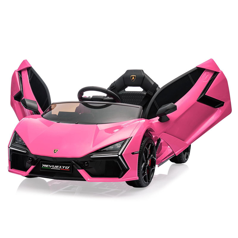 12V Pink Lamborghini Revuelto Kids Ride-On Car with Remote Control