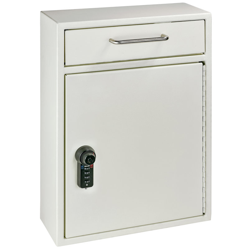 Key Boss Combination Security Cabinet Drop Box, White