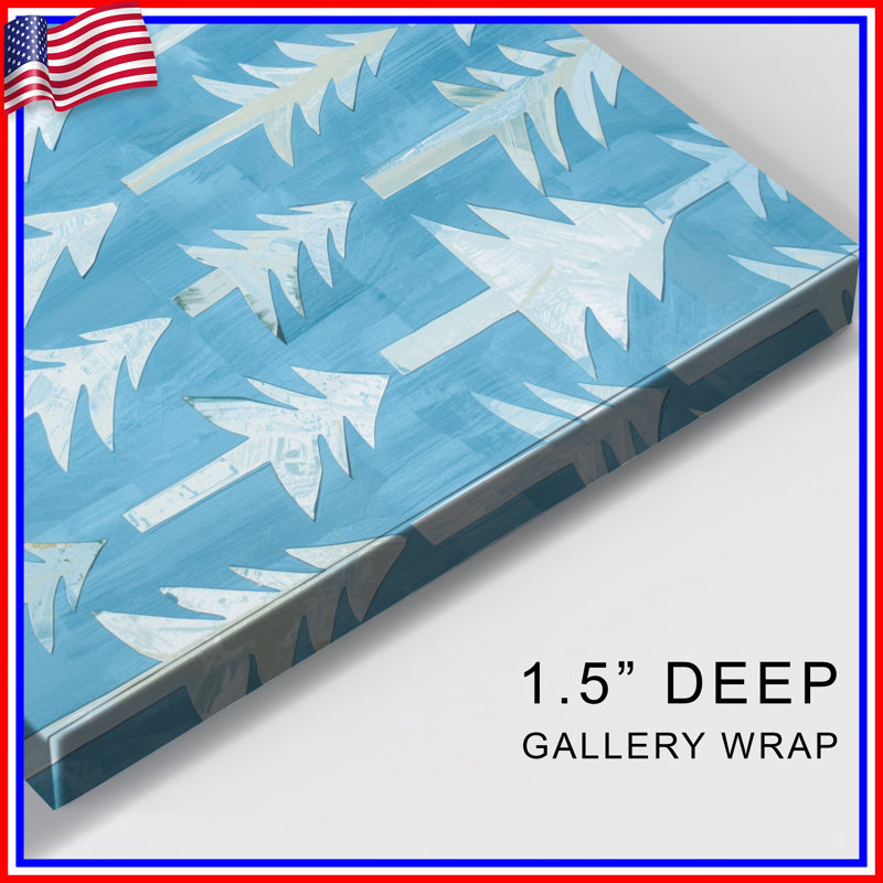 Blue Pine Trees Canvas Gallery Wrap, 16 x 20 inches