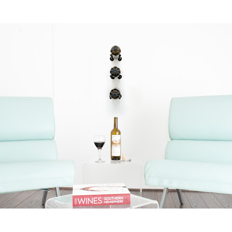 Islais Wall Mounted Wine Bottle Rack, Matte Black