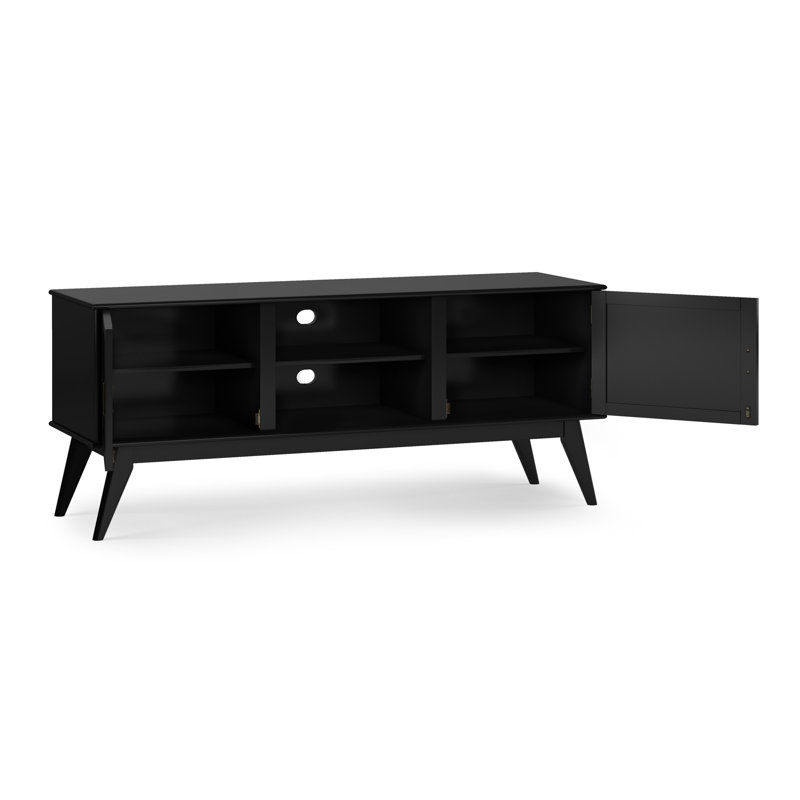 Draper - Meuble télé bas Mid-Century - noir