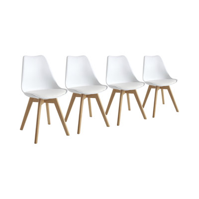4 Ayden Upholstered Dining Chair with Cushion Seat Padding