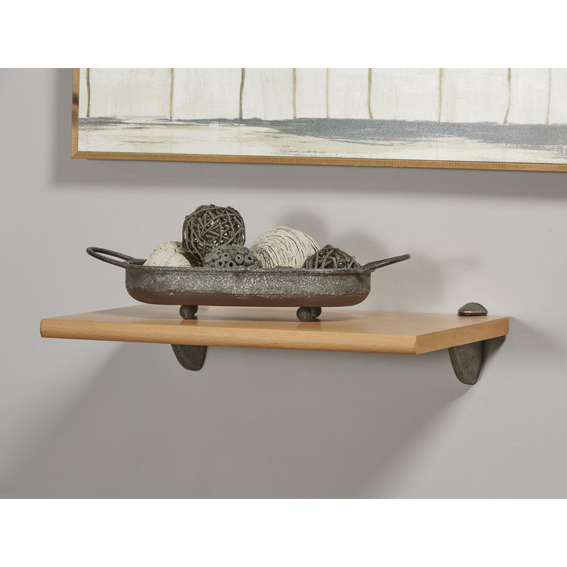 Ensemble de tablettes en hêtre Gallery 12X16 avec supports Pelican, Beech Shelf/Pewter Brackets