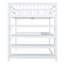 Lit mezzanine double avec bureau sous le lit, tablettes de rangement - Bois massif / MDF, peu encombrant pour la chambre à coucher / dortoir - blanc-463317516