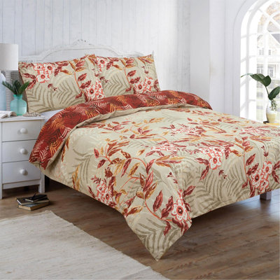 Guarascio Cotton Blend, Polyester Floral Duvet Cover Set with Pillowcases