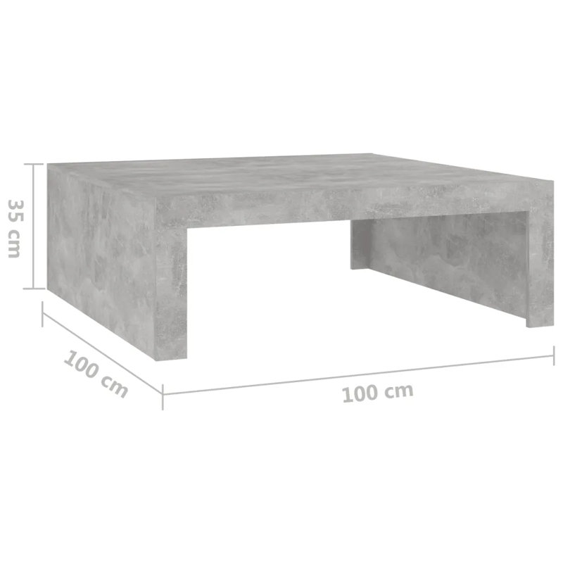 Aleyska Sled Coffee Table, Concrete Grey