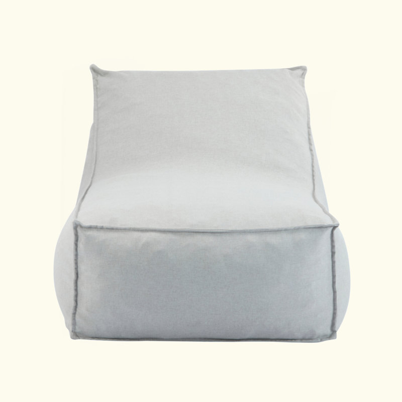 Outdoor Bean Bag Lounge Chair, Light Gray Fabric
