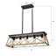 Noyer rustique pour salle à manger - hauteur réglable, 5 lumières de plafond, 5 ampoules, réglable