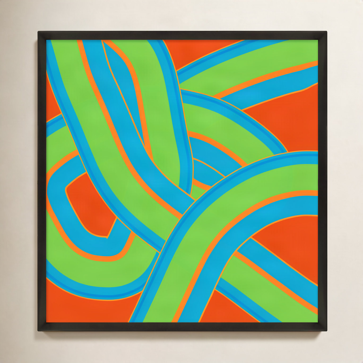 Twist Series I "Twisted Love" Print, 16" H x 16" W x 1.25" D, Black