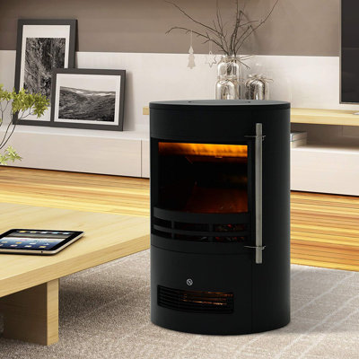Agatha Belfry Heating 41 cm W Black Electric Fireplace with 6138 BTU