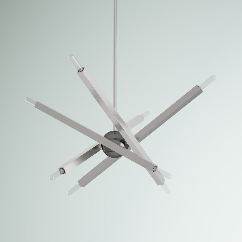 Monaco 8-Light Brushed Nickel Sputnik Chandelier