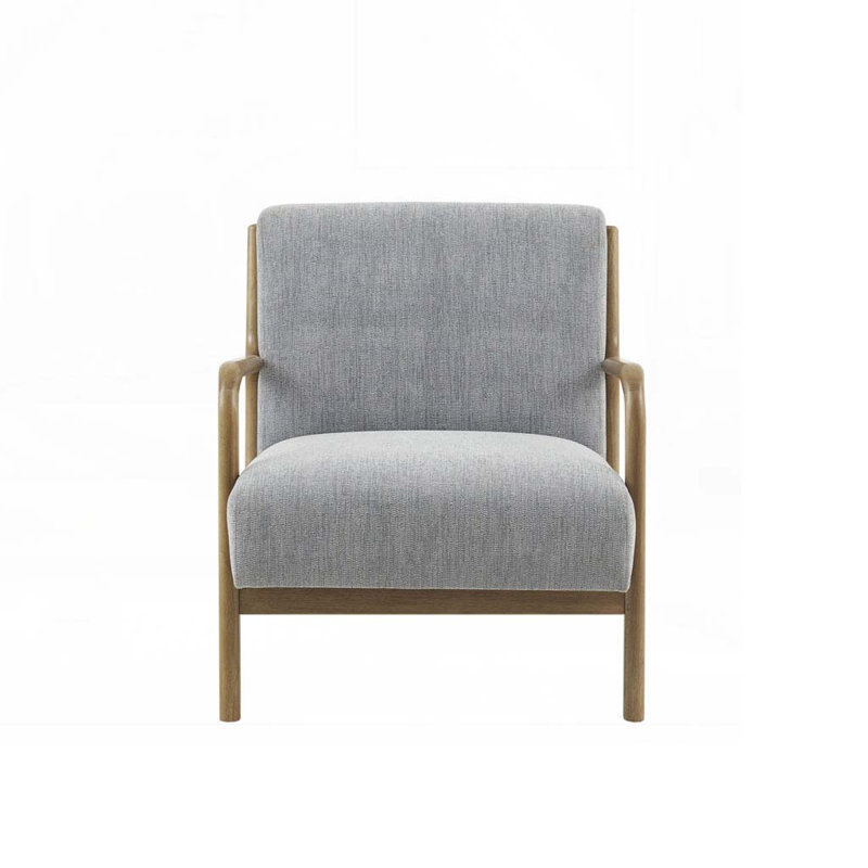 Chaise rembourrée en polyester avec 4 pieds, Polyester gris