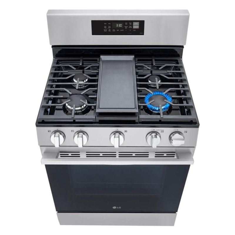 LG 6,3 pi³ Cuisinière au gaz avec four à frire, convection ProBake et poignée de qualité supérieure