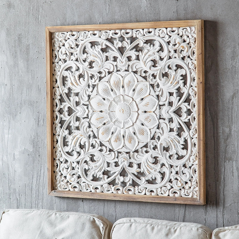 Retro White Solid Wood Wall Decor