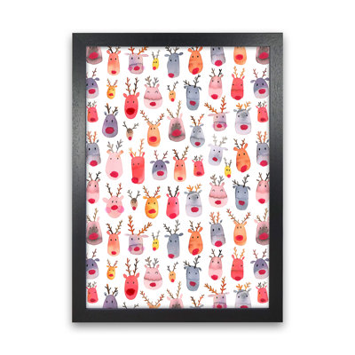 Cute Winter Reindeers Kids - Print
