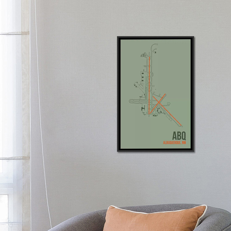 «Albuquerque», impression sur toile, H 26 po x l 18 po x P 1,5 po, Toile avec cadre noir, Pas de tapis