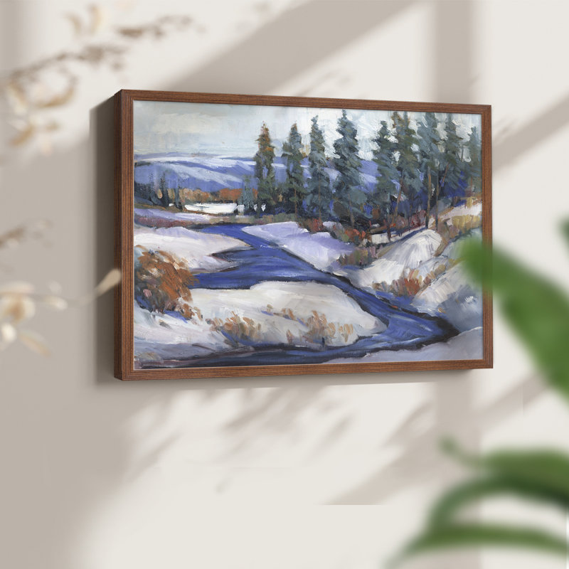 «First Snow I», reproduction encadrée, Noyer, H 22 po x l 28 po