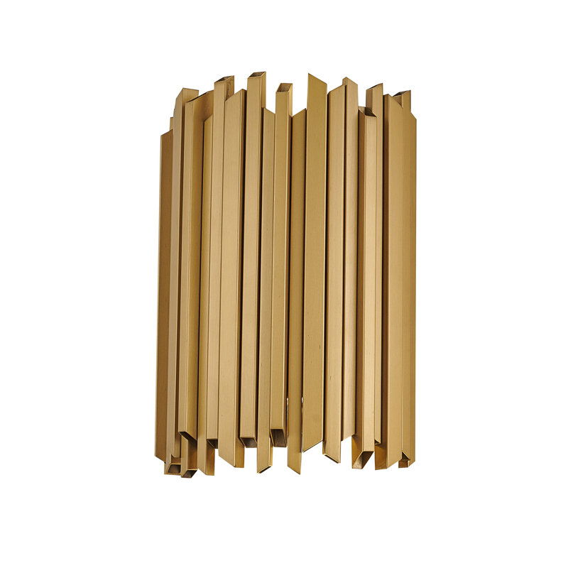 Applique murale en acier inoxydable à 2 lumières en laiton satiné Berube
