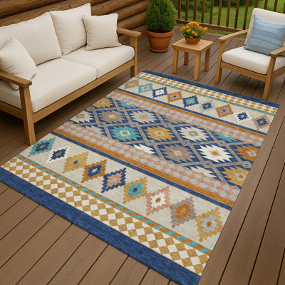 Machine Washable Indoor/Outdoor Chantille ACN2519 Southwest Rug
