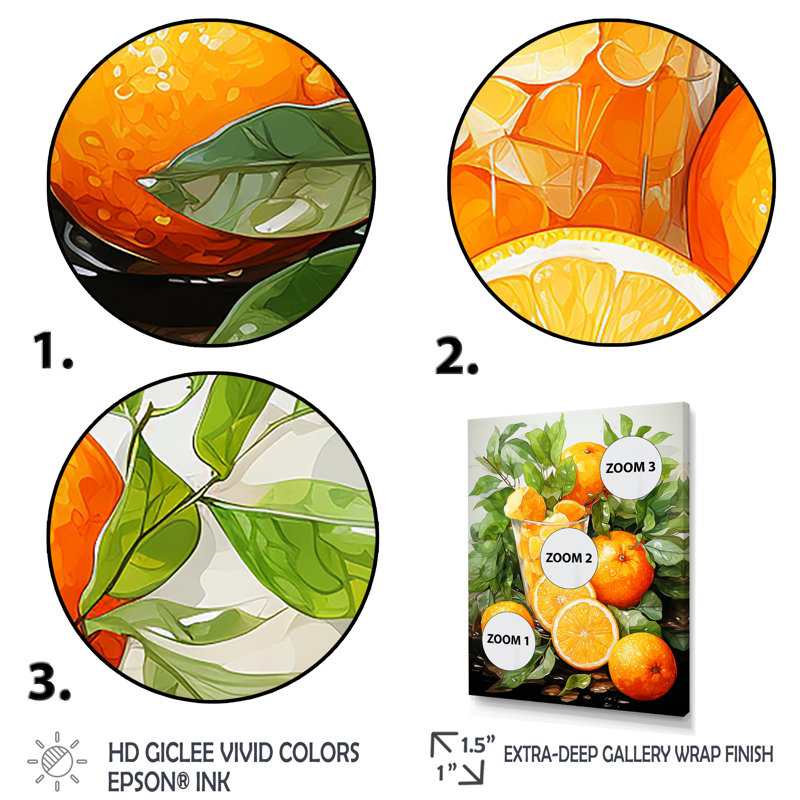 Orange vif mandarine cocktail coucher de soleil II - Art mural cocktails, H 32 po x l 16 po x P 1 po